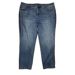 Chico's So Slimming Embellished Girlfriend Slim Leg Ankle Jeans Size 20R (4)